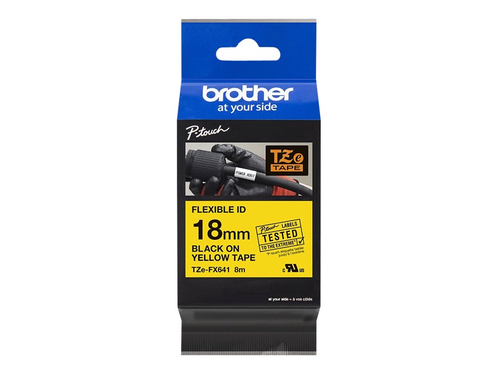 Brother TZe-FX641 - Schwarz auf Gelb - Rolle (1,8 cm x 8 m)