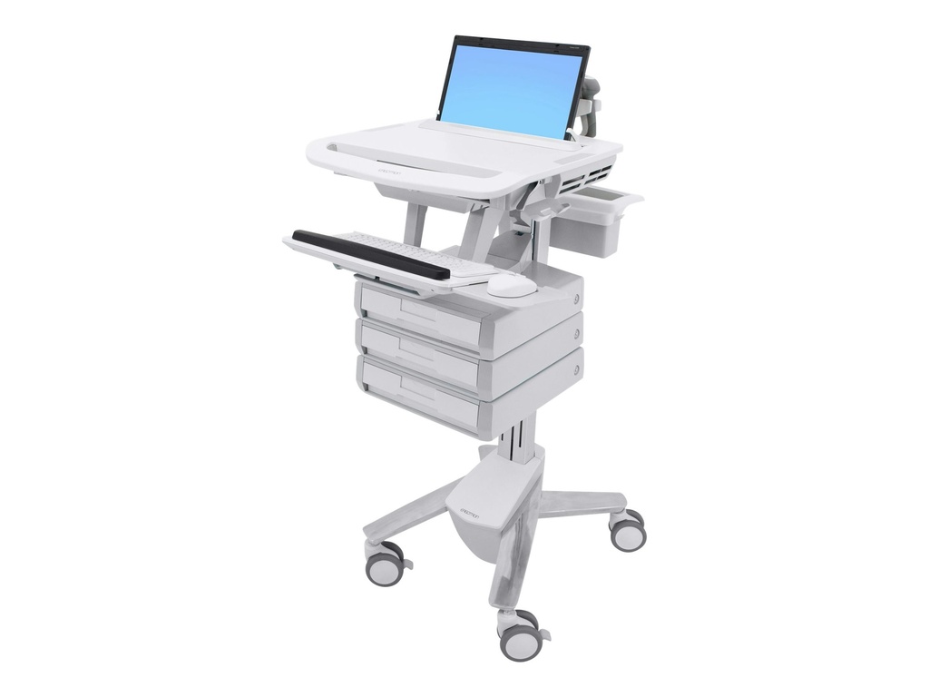 Ergotron StyleView Laptop Cart, 3 Drawers - Wagen für Notebook/Tastatur/Maus/Barcode-Scanner ( offene Architektur ) - Aluminium, verzinker Stahl, hochwertiger Kunststoff