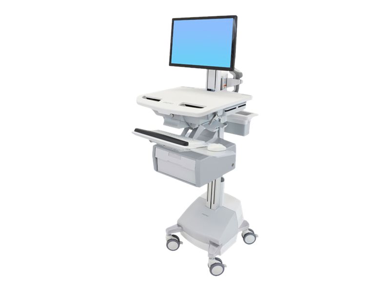 Ergotron Cart with LCD Pivot, SLA Powered, 1 Tall Drawer - Wagen - offene Architektur - für LCD-Display / PC-Ausrüstung - verriegelbar - Aluminium, verzinker Stahl, hochwertiger Kunststoff - Bildschirmgröße: bis zu 61 cm (bis zu 24 Zoll)