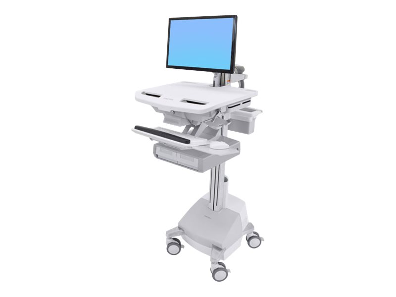 Ergotron Cart with LCD Arm, SLA Powered, 2 Drawers - Wagen - offene Architektur - für LCD-Display / PC-Ausrüstung - verriegelbar - Aluminium, verzinker Stahl, hochwertiger Kunststoff - Bildschirmgröße: bis zu 61 cm (bis zu 24 Zoll)