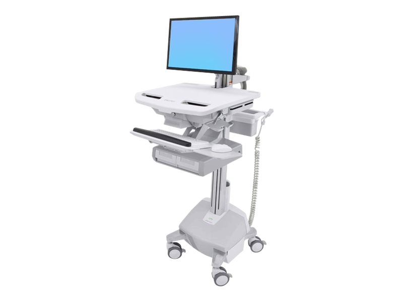 Ergotron Cart with LCD Arm, LiFe Powered, 2 Drawers - Wagen - offene Architektur - für LCD-Display / PC-Ausrüstung - verriegelbar - Aluminium, verzinker Stahl, hochwertiger Kunststoff - Bildschirmgröße: bis zu 61 cm (bis zu 24 Zoll)