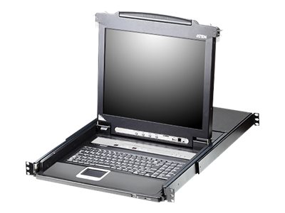 ATEN Slideaway CL5716M - KVM-Konsole mit KVM-Switch - 16 Anschlüsse - PS/2, USB - US-Englisch (QWERTY)