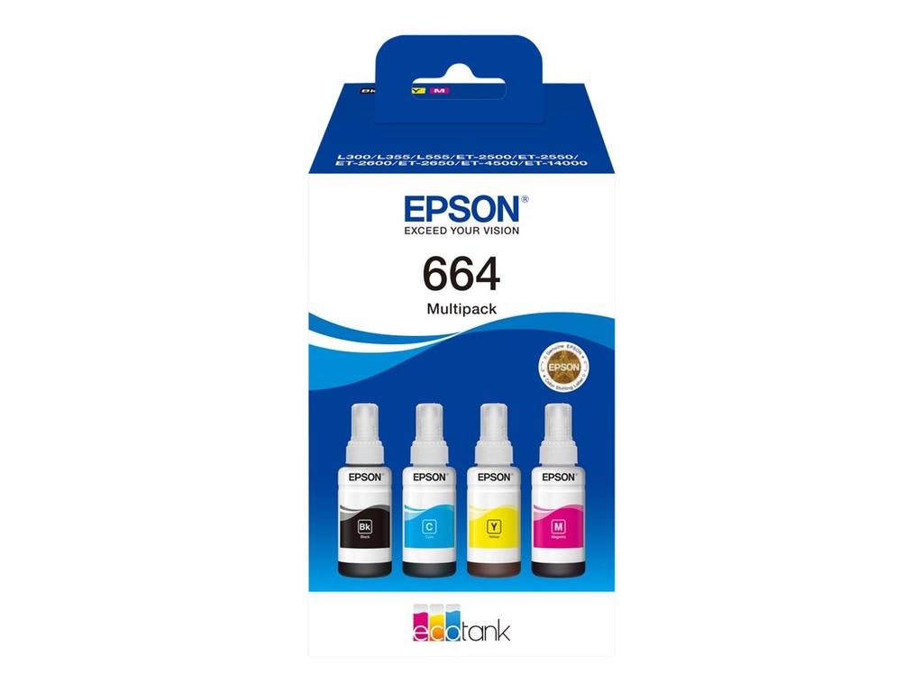 Epson EcoTank 664 - 4er-Pack - Schwarz, Gelb