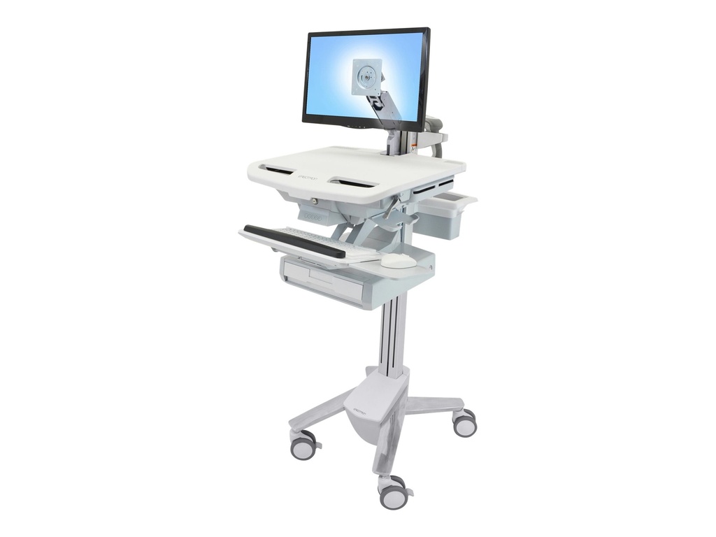 Ergotron Wagen - offene Architektur - für LCD-Display / PC-Ausrüstung - medizinisch - Kunststoff, Aluminium, verzinker Stahl - Grau, weiß, Polished Aluminum - Bildschirmgröße: bis zu 61 cm (bis zu 24 Zoll)