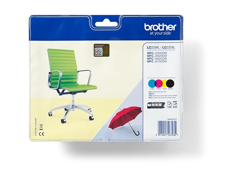 HP Brother LC229XLVALBP - 4er-Pack - Schwarz, Gelb