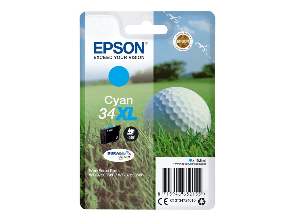 Epson 34XL - 10.8 ml - XL - Cyan - original