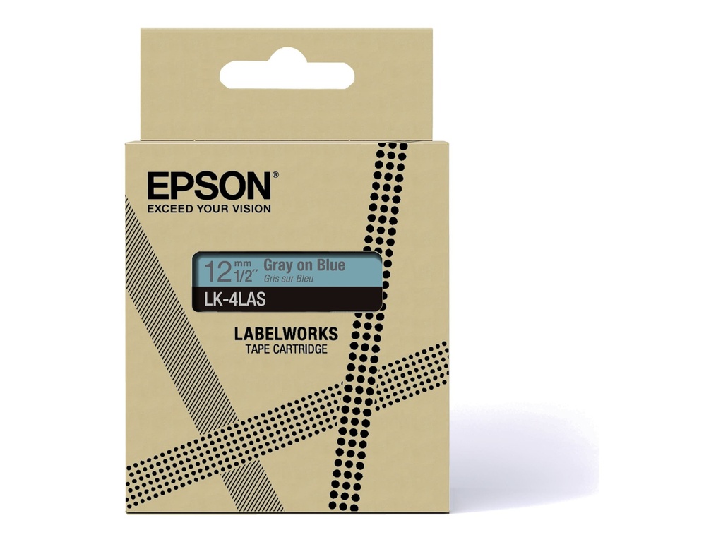 Epson LabelWorks LK-4LAS - Grau auf Blau - Rolle (1,2 cm x 8 m)