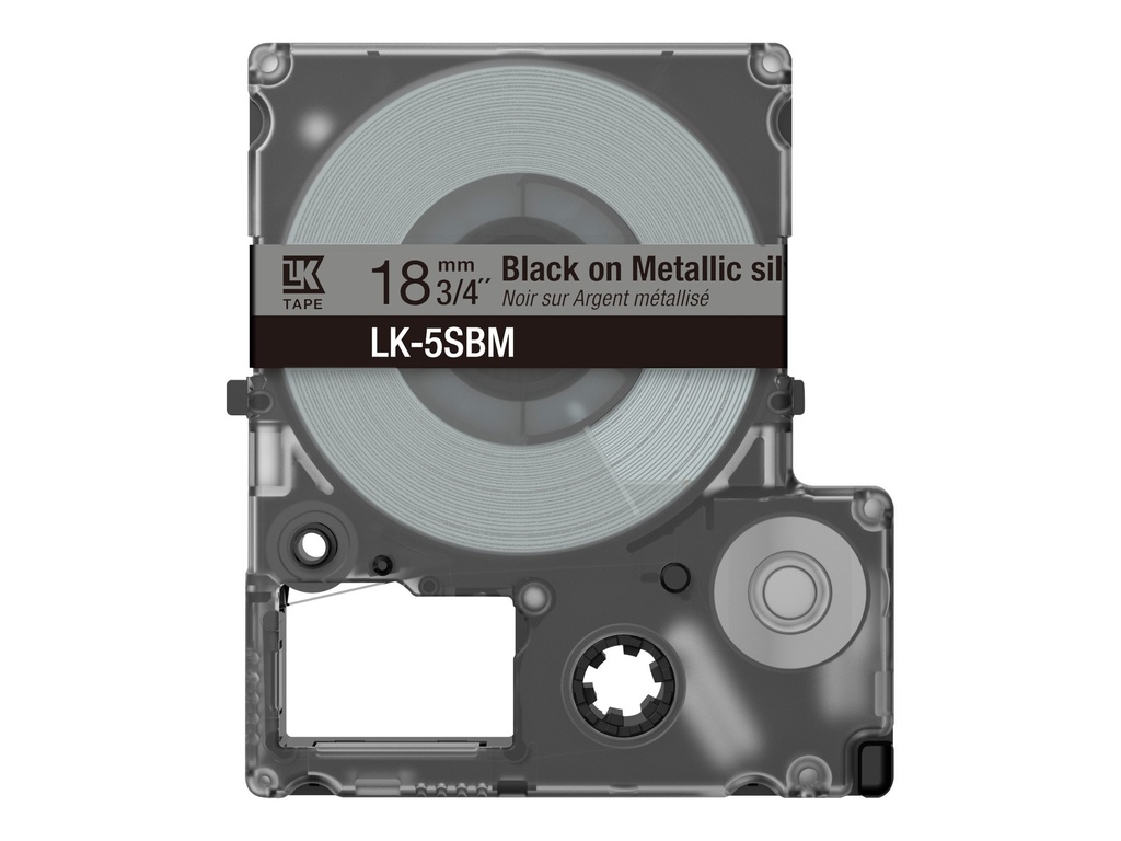 Epson LabelWorks LK-5SBM - Schwarz auf silbermetallic - Rolle (1,8 cm x 9 m)