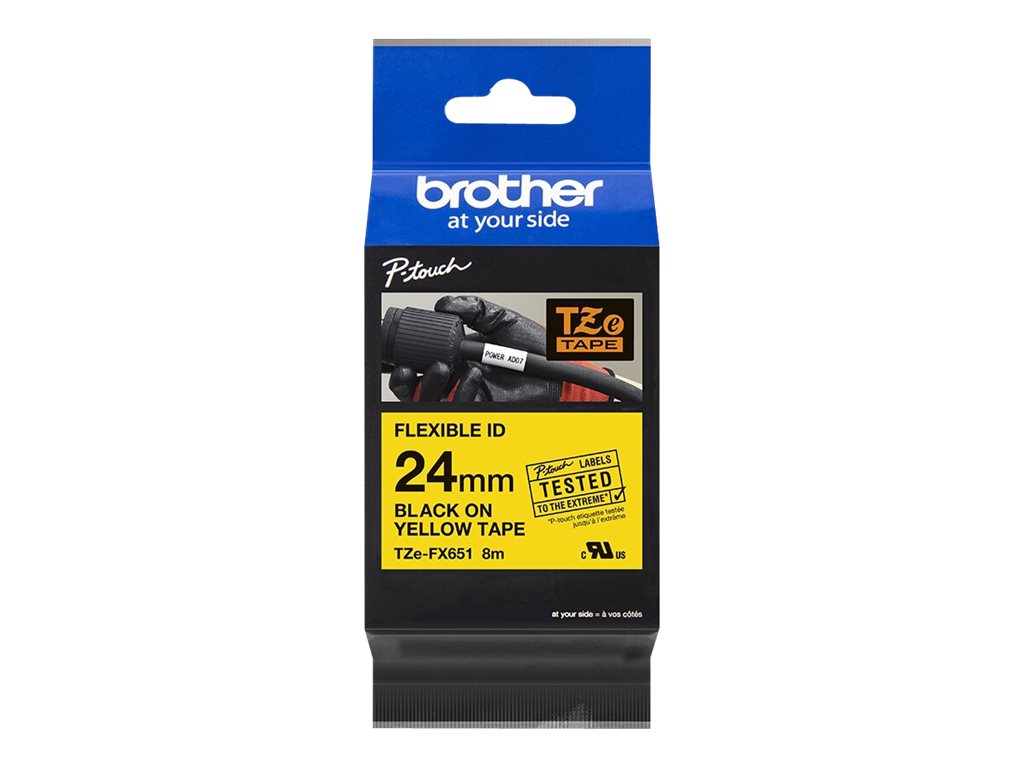 Brother TZe-FX651 - Schwarz auf Gelb - Rolle (2,4 cm x 8 m)