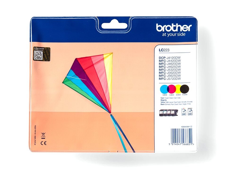 Brother LC223 - 4er-Pack - Schwarz, Gelb, Cyan, Magenta