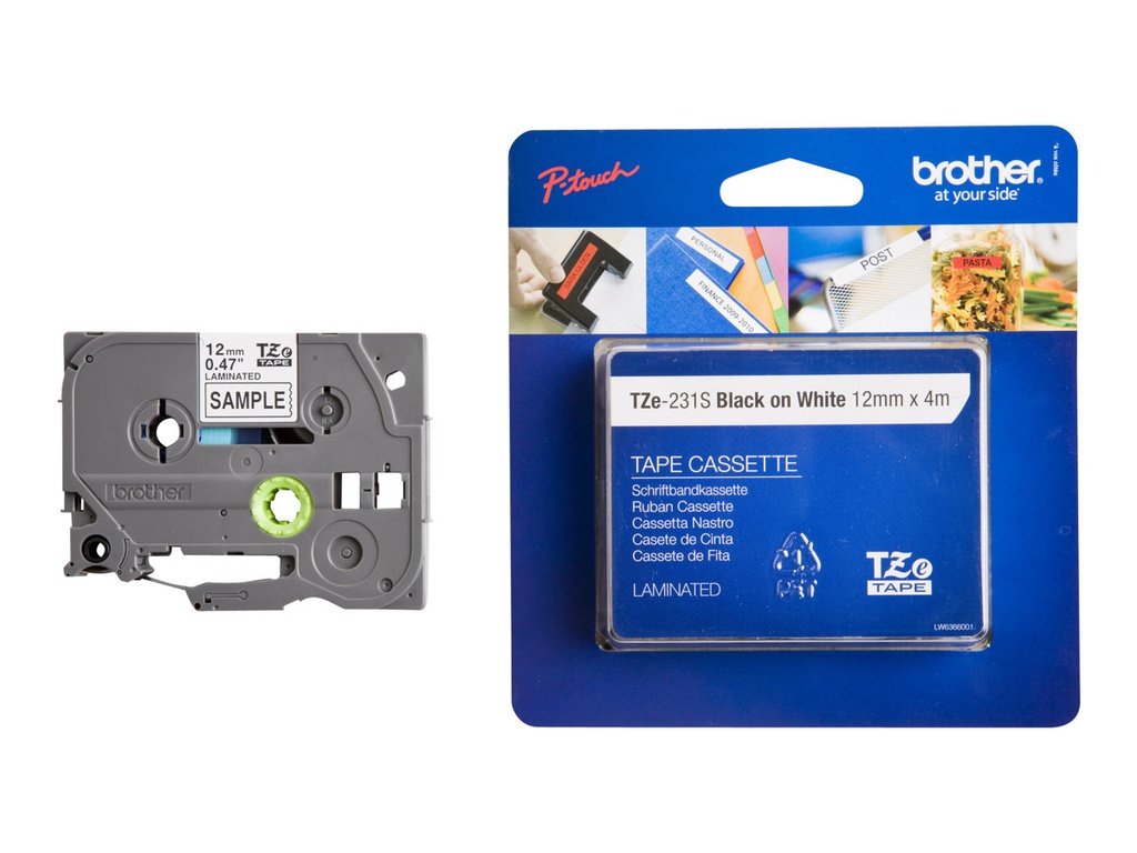 Brother TZe-231S - Schwarz auf Weiß - Rolle (1,2 cm x 4 m)