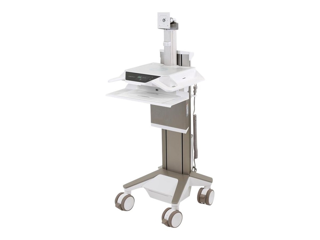 Ergotron CareFit Pro - Wagen - Electric Lift - für LCD-Display / PC-Ausrüstung - mit LiFe Batterie betrieben, CHE - medizinisch - weiß, Warm Gray - Bildschirmgröße: bis zu 68,6 cm (bis zu 27 Zoll)
