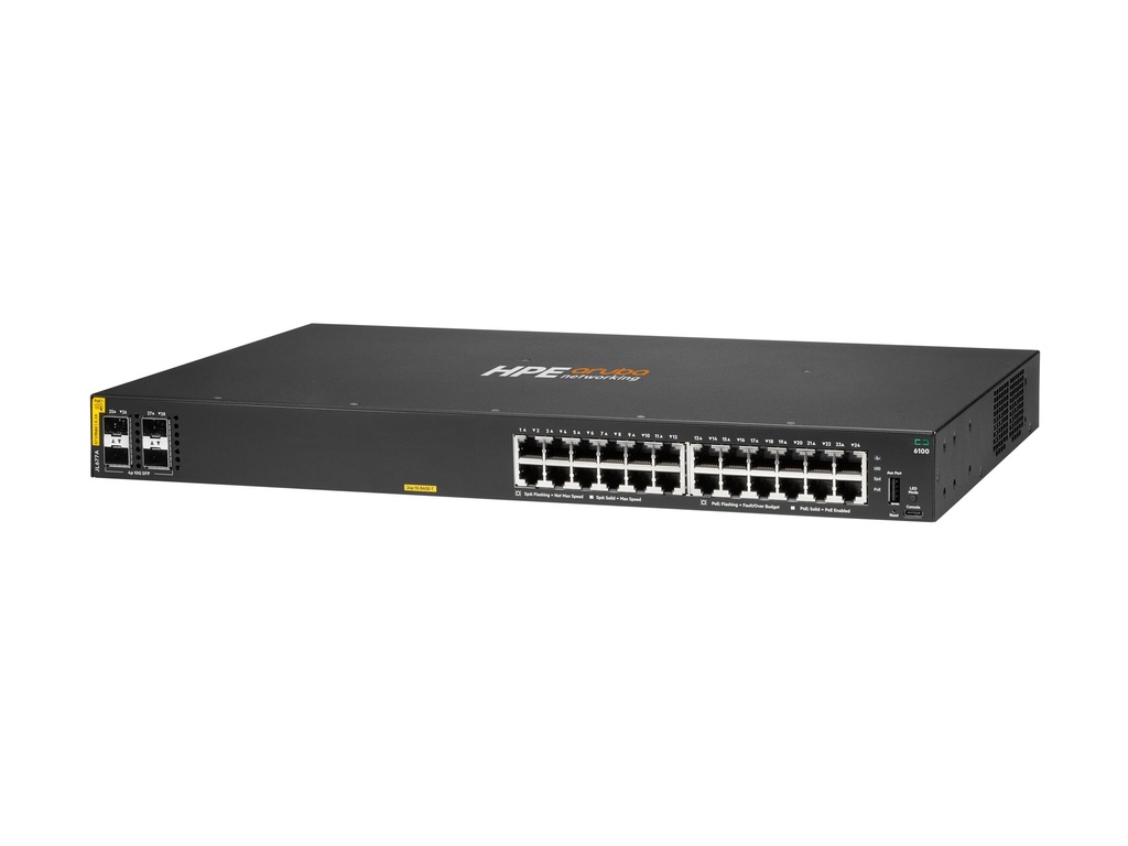 HPE 6100 24G Class4 PoE 4SFP+ - Switch - managed - 24 x/1000+ 4 1 - Switch - Glasfaser (LWL)
