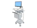 Ergotron Wagen - offene Architektur - für LCD-Display / PC-Ausrüstung - medizinisch - Aluminium, verzinker Stahl, hochwertiger Kunststoff - Grau, weiß, Polished Aluminum - Bildschirmgröße: bis zu 61 cm (bis zu 24 Zoll)
