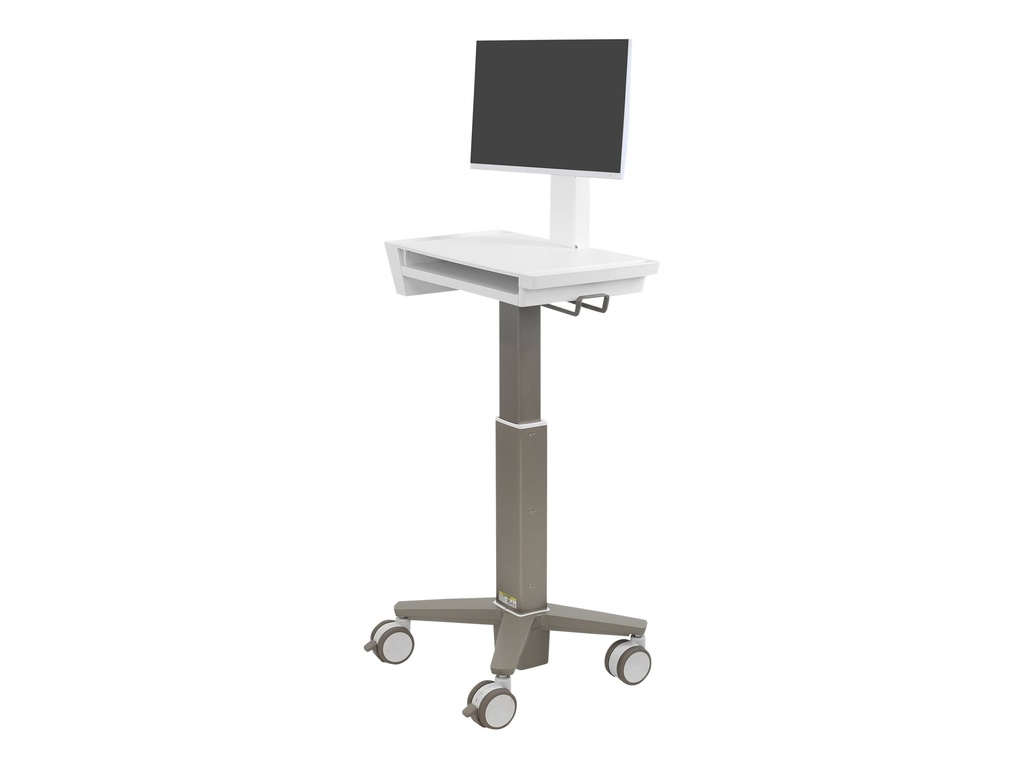 Ergotron CareFit Slim 2.0 - Wagen - leichtes Design - für All-In-One / LCD-Display - medizinisch - Aluminium, hochwertiger Kunststoff, verzinkter Stahl - weiß, Warm Gray - Bildschirmgröße: bis zu 68,6 cm (bis zu 27 Zoll)