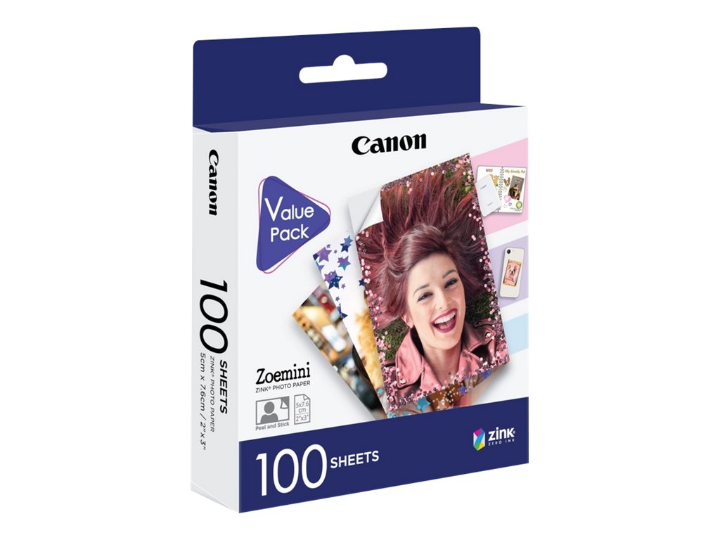 Canon ZINK - Klebstoff - 50 x 76 mm 100 Blatt Fotopapier