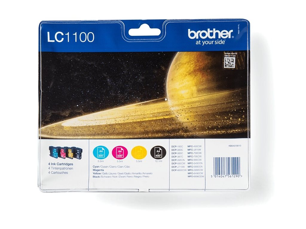 Brother LC1100VALBPDR - Schwarz - Cyan - Magenta - Gelb - 4 Stück(e) - 450 Seiten - 325 Seiten - Multipack