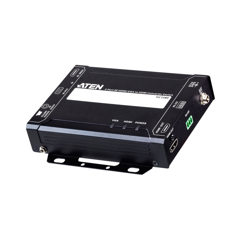 ATEN VC1280 - Leistung - Schwarz - Metall - 3840 x 2160 Pixel - 1920 x 1200,3840 x 2160 Pixel - HDMI