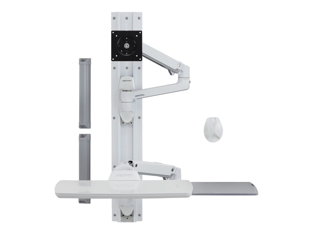 Ergotron LX Wall Mount System - Befestigungskit (Wandarm, Maushalterung, Tastaturarm, 2 Kabelkanäle, Handgelenkkissen, Wandschiene 10", Wandschiene 34")