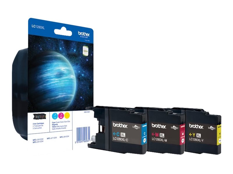Brother LC1280XLRBWBP - Cyan - Magenta - Gelb - 3 Stück(e) - 1200 Seiten - Multipack