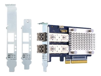 QNAP QXP-32G2FC - Hostbus-Adapter - PCIe 3.0 x8 Low-Profile - 32Gb Fibre Channel Gen 6 x 2 - mit 2 x SFP+ Transceiver (TRX-32GFCSFP-SR)