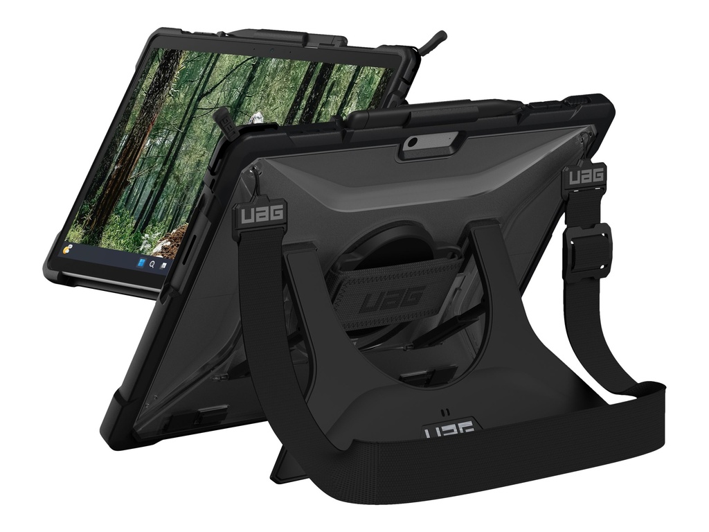 Urban Armor Gear UAG Plasma Series Rugged Case for Surface Pro 9 - Plasma Series w/ Handstrap and Shoulder Strap- Clear - Hintere Abdeckung für Tablet - Ice - für Microsoft Surface Pro 9, Pro 9 for Business, Pro 10 for Business, Pro (11th Edition)