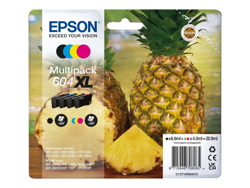 Epson 604XL Multipack - 4er-Pack - XL - Schwarz, Gelb, Cyan, Magenta