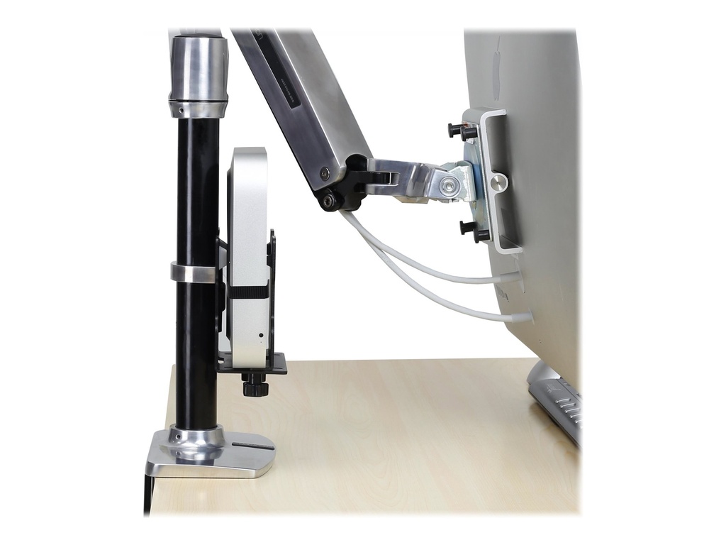 Ergotron Mini-PC-Halterung - unter Tisch montierbar, Pfosten montierbar, an Wandschiene montierbar, VESA-Halterung montierter