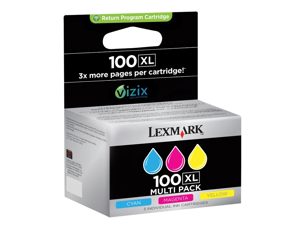 Lexmark Cartridge No. 100XL - 3er-Pack - Hohe Ergiebigkeit