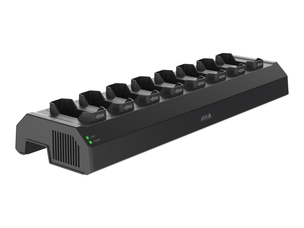Axis W701 Mk II - Station zum Laden und Synchronisieren - 120 Watt - 8 Ausgabeanschlussstellen (Kameraanschluss für Körperkameras)
