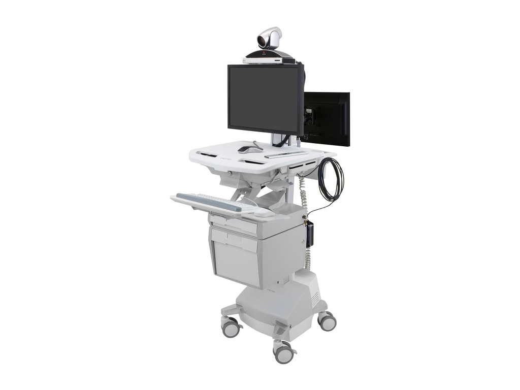 Ergotron Wagen (nur Laden) - offene Architektur - für 2 LCD-Displays / PC-Ausrüstung - medizinisch - Kunststoff, Aluminium, verzinker Stahl - Grau, weiß, Polished Aluminum - Bildschirmgröße: bis zu 61 cm (bis zu 24 Zoll)