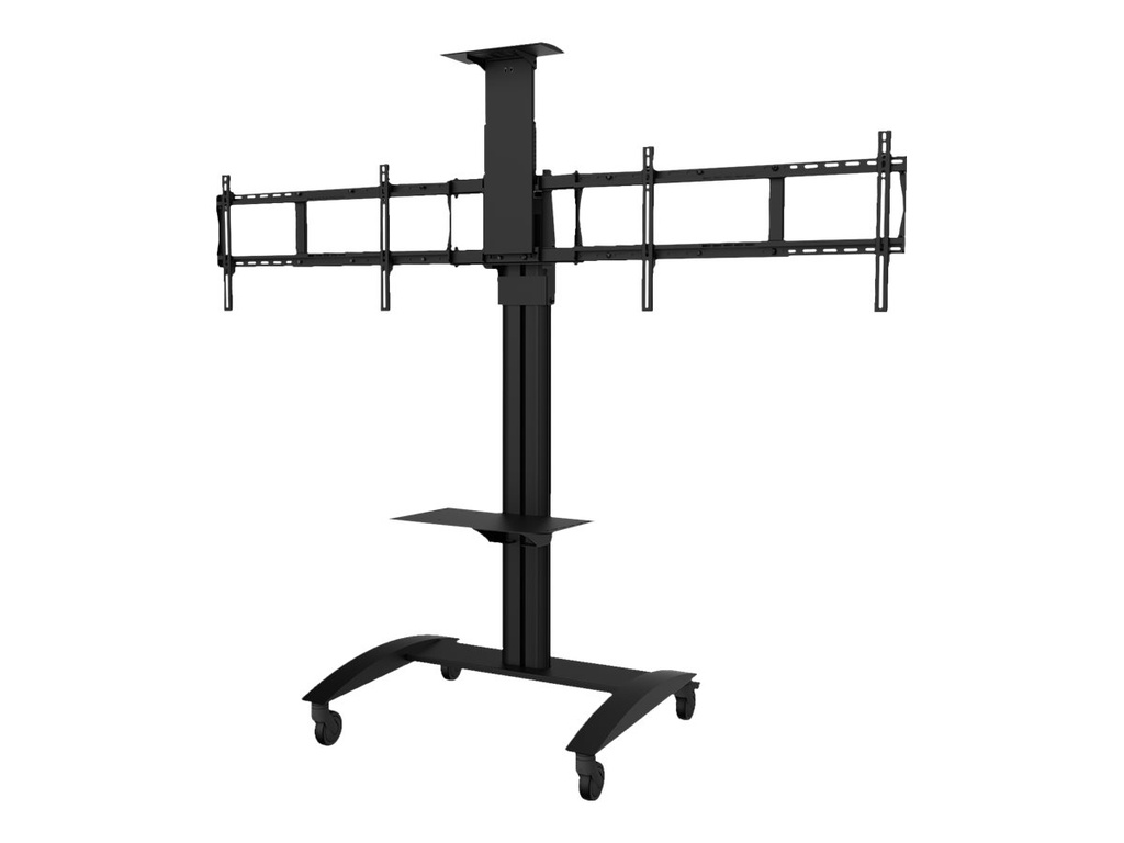 Peerless SmartMount SR555M - Wagen - für 2 LCD-Displays / Kamera - Aluminium - Schwarz - Bildschirmgröße: 101.6-165.1 cm (40"-65")