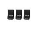 SanDisk Ultra Fit - USB-Flash-Laufwerk - 32 GB - USB 3.1 - Schwarz (Packung mit 3)