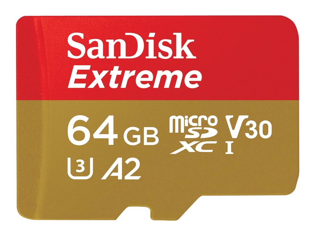 [SDSQXAH-064G-GN6MA] SanDisk Extreme - Flash-Speicherkarte (microSDXC-an-SD-Adapter