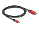 Delock Adapterkabel - 24 pin USB-C männlich zu HDMI männlich - 2 m - Schwarz / Rot - unterstützt 8K 60 Hz (7680 x 4320)