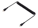 StarTech.com 1m USB C auf USB C Kabel, hochbelastbares Spiralkabel zum Laden und Synchronisieren, USB C 2.0 Kabel, robuste Aramidfaser, Schnellladekabel mit EMI Schutz, schwarz (R2CCC-1M-USB-CABLE)