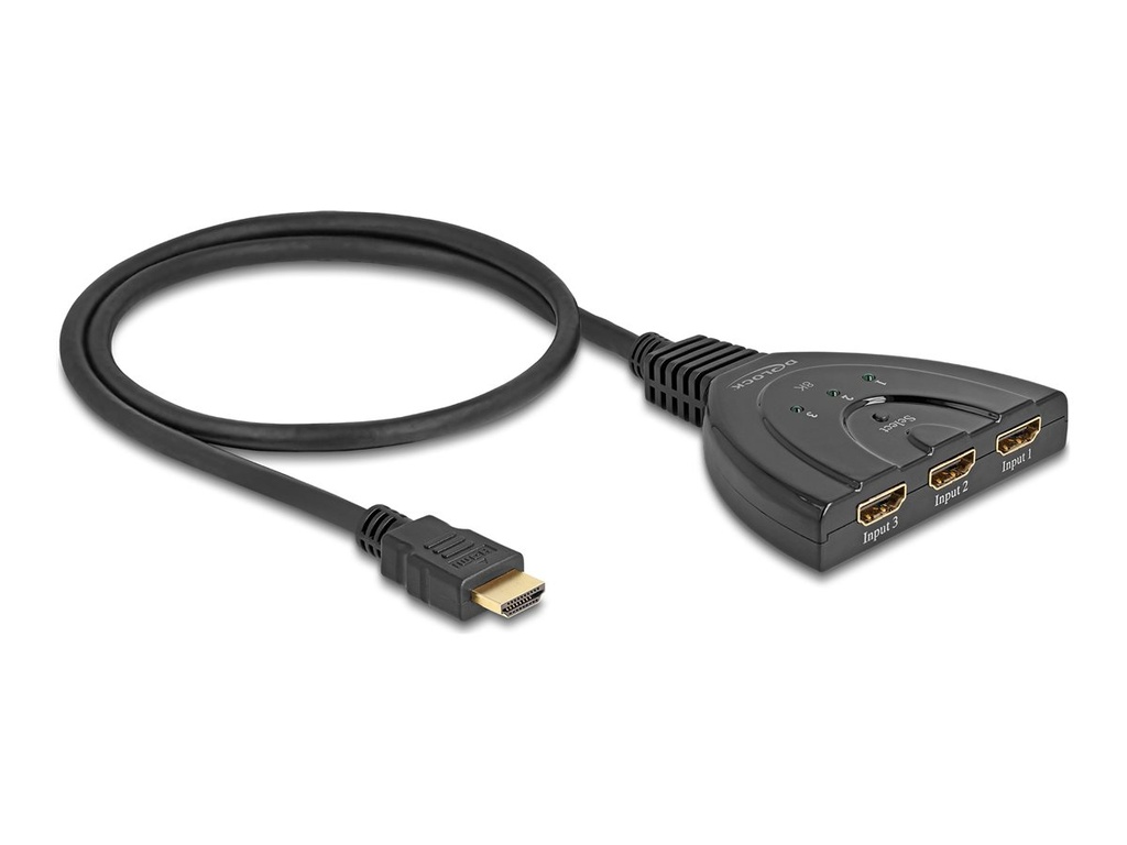 Delock Ultra High Speed - HDMI Splitter - HDMI weiblich zu HDMI männlich - 60 cm - Schwarz - unterstützt 4K 144 Hz (3840 x 2160)