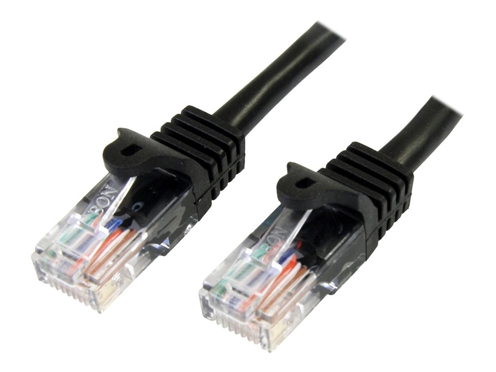 StarTech.com Startech 0,5m Cat5e Ethernet Netzwerkkabel Snagless mit RJ45 - Cat 5e UTP Kabel - Schwarz - Patch-Kabel - RJ-45 (M)