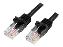 StarTech.com Startech 0,5m Cat5e Ethernet Netzwerkkabel Snagless mit RJ45 - Cat 5e UTP Kabel - Schwarz - Patch-Kabel - RJ-45 (M)