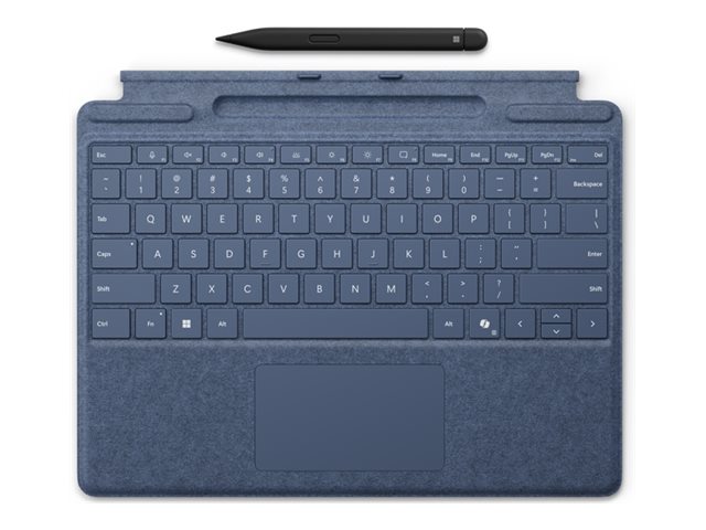 Microsoft Surface Pro Keyboard - Tastatur - mit Trackpad, Beschleunigungsmesser, Surface Slim Pen 2 Ablage- und Ladeschale - QWERTZ - Deutsch/Österreichisch - Saphir - mit Slim Pen 2 - für Microsoft Surface Pro 8, Pro 8 for Business, Pro 9, Pro 9 for Business, Pro 10 for Business, Pro (11th Edition)