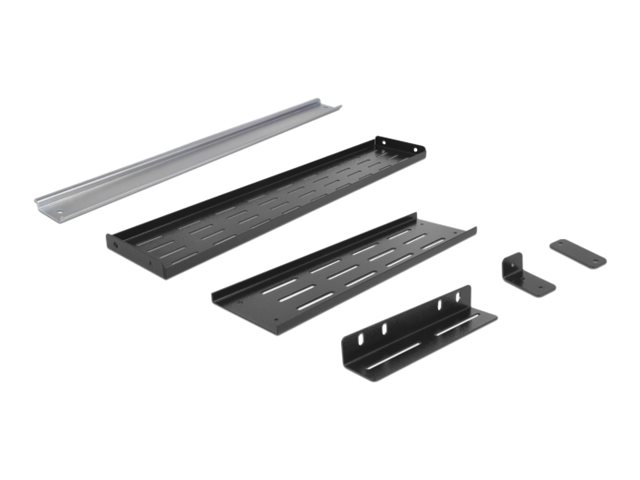 Delock DIN-Schienenmontagekit - Rack montierbar - Schwarz - 4U - 48.3 cm (19")