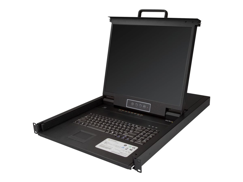 StarTech.com StarTech 8 Port Rack KVM Konsole mit 1,8 m Kabeln - US Tastatur(QWERTY), Integrierter KVM Switch mit 19" LCD Monitor - 1HE LCD KVM Konsole - OSD KVM - 50.000 MTBF - USB + VGA(RKCONS1908K) - KVM-Konsole mit KVM-Switch - 8 Anschlüsse - PS/2, USB - US-Englisch (QWERTY)