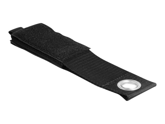 Delock Klettverschluss - strapazierfähig mit Befestigungsöse - 43.5 cm - Schwarz (Packung mit 5)