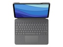 Logitech Combo Touch - Tastatur und Foliohülle - mit Trackpad - hintergrundbeleuchtet - Apple Smart connector - QWERTZ - Schweiz - Oxford Gray - für Apple 12.9-inch iPad Pro (5. Generation)
