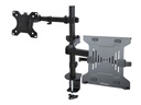 StarTech.com Monitor und laptop halterung, Monitorarm mit Notebook arm - Befestigungskit (Stange, Notebook-Ablage, Monitorarm, Notebookschacht-Arm)