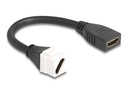 Delock HDMI-Kabel - HDMI weiblich zu HDMI weiblich Keystone - 20 cm - Schwarz - unterstützt 8K 60 Hz (7680 x 4320)