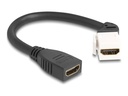 Delock HDMI-Kabel - HDMI weiblich abgewinkelt, Keystone zu HDMI weiblich - 20 cm - Schwarz / Weiß - unterstützt 8K 60 Hz (7680 x 4320)