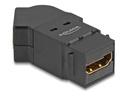 Delock HDMI Verlängerungsadapter - HDMI weiblich Paneel montierbar zu HDMI weiblich gewinkelt - Schwarz - Keystone-Buchse, unterstützt 8K 60 Hz (7680 x 4320)