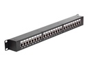 Delock Patch-Panel mit Kopplern - CAT 6 - STP - RJ-45 X 24 - Schwarz - 1U - 48.3 cm (19")