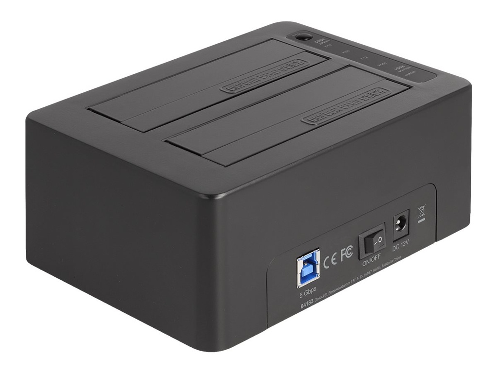 Delock HDD / SSD Dockingstation Schächte: 2 - 2,5" / 3,5" gemeinsam genutzt (6,4 cm/8,9 cm gemeinsam genutzt)